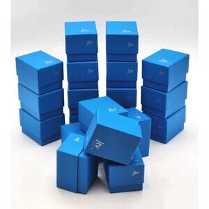 Lot Of 20 Empty Jewelry Boxes Cushioned Cardboard Blue JTV logo SHIPS FAST